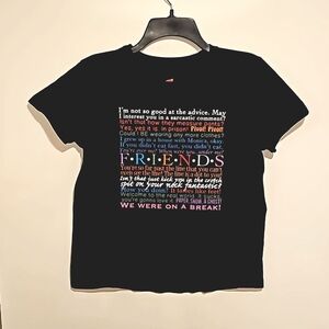 FRIENDS short sleeve graphic tee character quotes Med multicolor pop culture